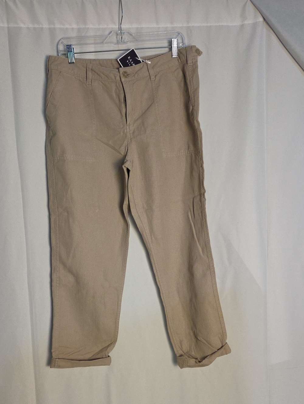 Kaari Blue Women's Khaki Casual Cotton Pants - Neutral Beige
